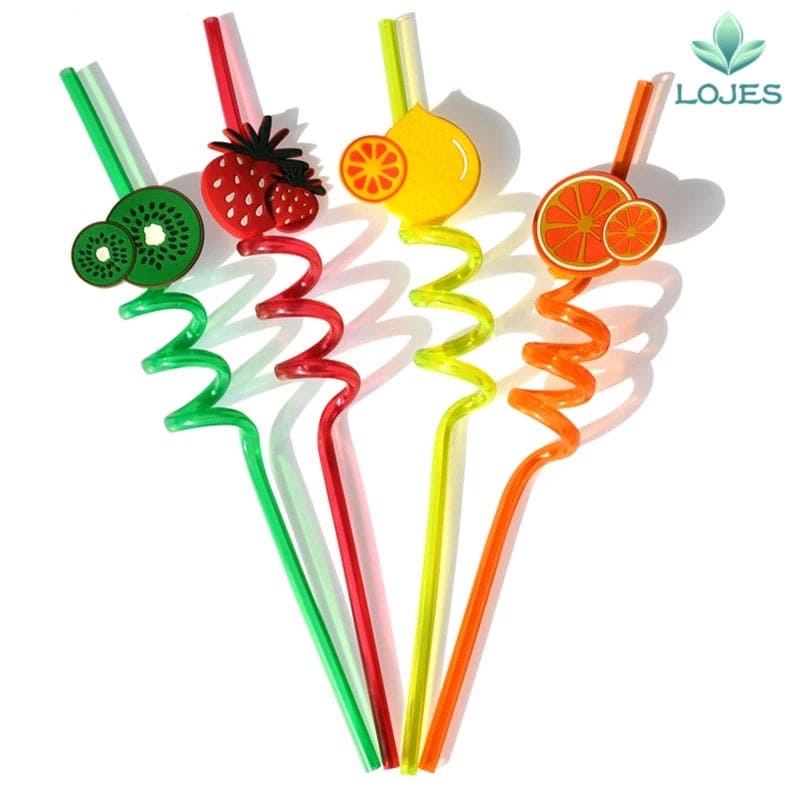 Pack Of 4 Fruity Straws, Silly Crazy Loop Fruity Straw, Flamingo Fruity Straw Pack Of 4 Fruity Straws, Silly Crazy Loop Fruity Straw, Flamingo Fruity Straw